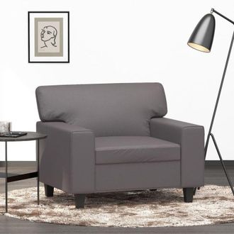 vidaXL Sill&oacute;n Cuero Sint&eacute;tico Gris 60 Cm Vidaxl