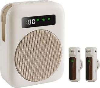 OEM Amplificador De Voz Inal&aacute;mbrico, Port&aacute;til, Miniamplificador De Voz Con 2 Micr&oacute;fonos De Solapa Para Profesores, Aulas, Reuniones, Torres Y Amplificador