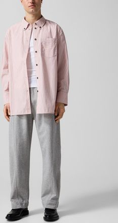 Ganni Mens Frayed logo heathered jogger