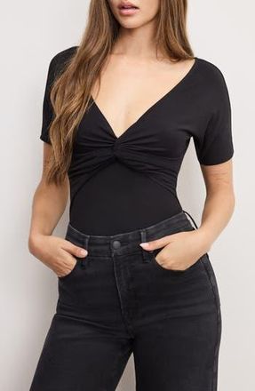Good American Twist Front Jersey Bodysuit in Black001 at Nordstrom Rack, Size Xx-Large