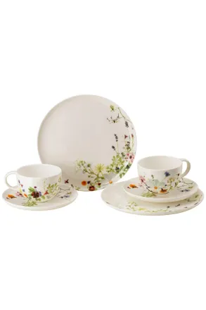 Rosenthal Kaffeeservice, Mehrfarbig, Keramik, 6-teilig, Floral, 300 ml,300 ml, Geschirr, Geschirrsets, Kaffeeservice