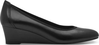 Tamaris Wedge Pumps - Dames - Sleehakken - Zwart - 37 EU - Leer - Schoenen
