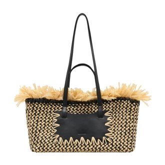 Ulla Johnson Tote Bags, female, Black, Size: ONE SIZE Lali Small East-West Tote