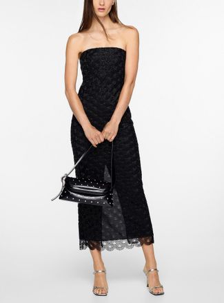 Rotate Womens Scalloped bead embroidery maxi tube dress