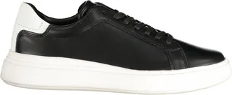 Calvin Klein Black Leather Mens Mens Sneaker