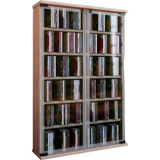ebuy24 Ebuy24 - vcm cd Mensola Legno Armadio cd con Porte in Vetro Sicurezza esg per 300 cd o 130 dvd 72-Video Dimensioni: a. 92 x l. 60 x p. 18 cm Elegante