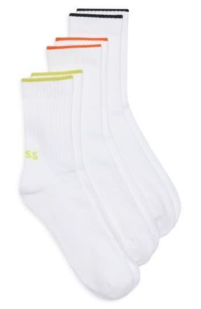 BOSS 3-Pack Logo Ribbed Crew Socks in Open Miscellaneous at Nordstrom Rack, Size 7-13