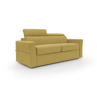 Divani.Store Divani.store - Avalon Sof&aacute; Cama Con Colch&oacute;n De 18 Cm De Altura En Tejido Impermeable 200 Cm (140x197 Cm) Amarillo