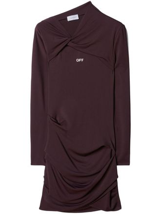 Off-white Abito corto con incrocio Off Stamp - Marrone