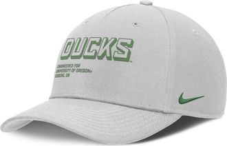 Nike Oregon On-Field Primetime Rise Nike Mens College Adjustable Hat in Grey | NC960BBUON-9G9