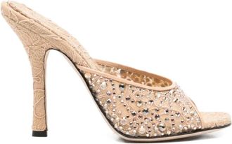 Ermanno Scervino Schoenen, Dames, Beige, 39 EU, Mule met kanten overlay