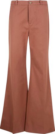 Chlo&eacute; High Waisted Flared Leg Trousers