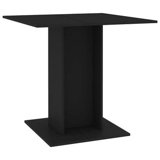vidaXL Vidaxl - Mesa De Comedor De Madera Contrachapada Negro 80x80x75 Cm