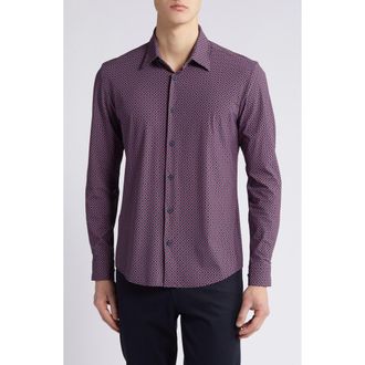 BOSS Roan Ken Short Sleeve Button-Up Shirt in Open Rd at Nordstrom Rack, Size Xx-Large