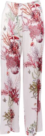 Shirt a Porter Palazzo Marine Print Elastic Straight-Leg Pants