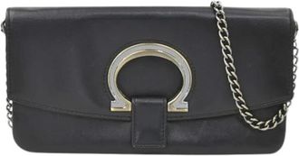 Ferragamo Pre-owned Leren Schoudertas - Dames - Vintage Clutch - Zwart - ONE Size - Leer - Vintage