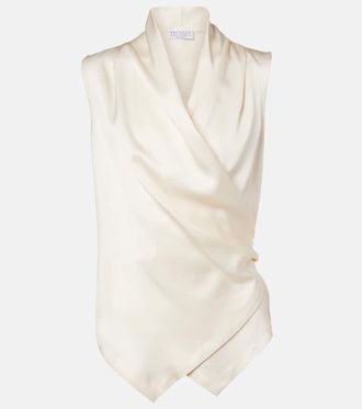 Brunello Cucinelli Monili silk top