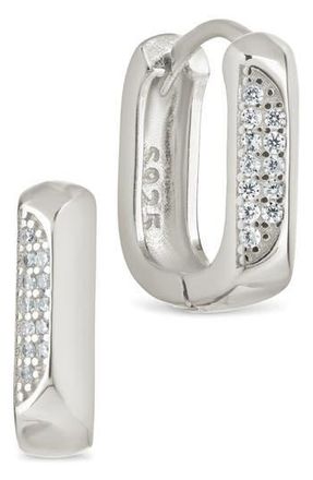 Sterling Forever Aubriella Cubic Zirconia Hoop Earrings in Silver at Nordstrom Rack