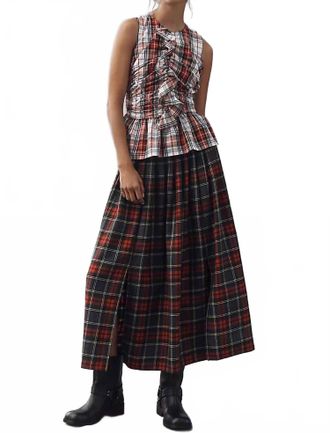 Hunter Bell Dominic Midi Skirt In Bemelmans Plaid