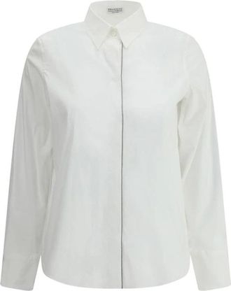 Brunello Cucinelli Shirts - Dames - Overhemden - Wit - M - Overhemden