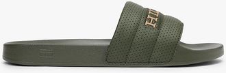 Tommy Hilfiger Mens Hilfiger Perforated Pool Slide - Green - US 11.5 / EU 45