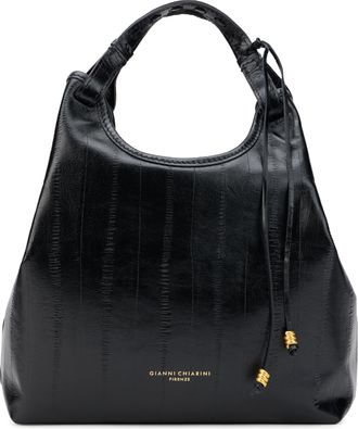 Gianni Chiarini Womens Hobo Shoulder Bag Black Calfskin Handbags Hand
