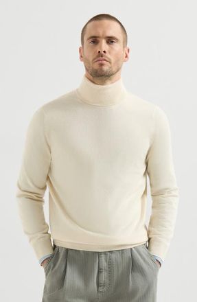 Brunello Cucinelli Cashmere turtleneck sweater in Butter at Nordstrom, Size 50