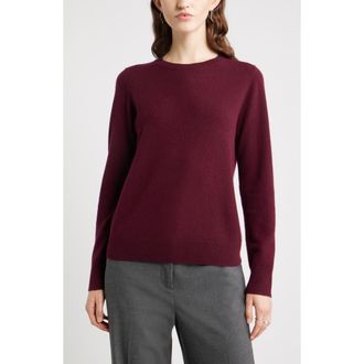 Nordstrom Cashmere Crewneck Sweater in Burgundy Field at Nordstrom Rack, Size X-Large