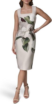 DKNY Floral Print Sheath Dress in Sisal Mult at Nordstrom, Size 12