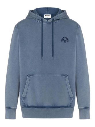 Moschino Hoodie met geborduurd logo - Blauw