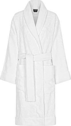 Dolce & Gabbana Nachtkleding, Dames, Wit, XL, Katoen, Badjas in Terry Katoen Jacquard