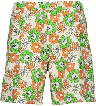 Marni floral graphic-print swim shorts - men - Polyester - 48 - Green