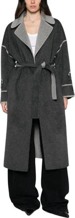 Ermanno Scervino Geknopt Jasje - Dames - Jas met riem - Grijs - M - Jassen