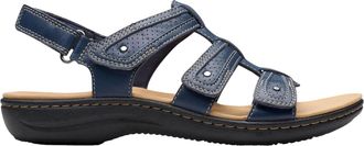 Clarks Womens Laurieann Ivy Flat Sandal, Navy Leather, 8.5 UK