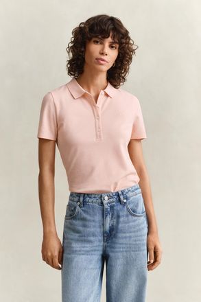 GANT Women Slim Fit Polo Shirt (XXL) APRICOT PINK