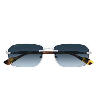 Gucci Rectangular Sunglasses - unisex - Gucci - Sunglasses - Gray - 56 MM - Accessories
