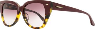 Longines Womens Butterfly Sunglasses LG0016H 71T Bordeaux/Havana 55mm