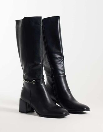 Simmi London Simmi London Romee stivali al ginocchio con dettaglio morsetto neri-Nero