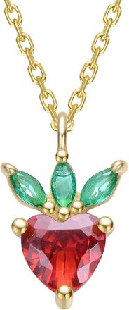 Genevive 14K Plated Cz Pendant Necklace