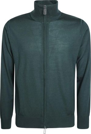 Paolo Pecora Cardigans - Heren - Vesten - Groen - L - Truien & Vesten