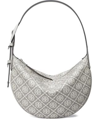 Tory Burch Borsa a spalla Balloon piccola con monogramma - Grigio