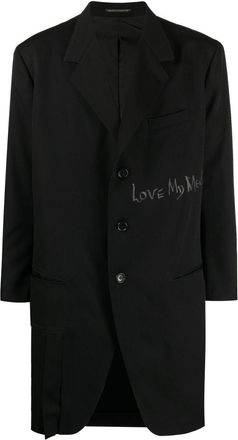 Yohji Yamamoto notched-lapels wool coat - men - Wool - 2 - Black