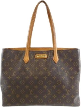 Louis Vuitton Pre-owned Tote Bags, male, Brown, Size: ONE SIZE Pre-owned Wilshire Monogram Bag