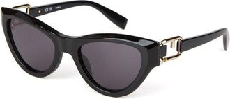 Furla Womens Sunglasses Glossy Black Acetate Eyewear