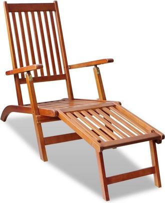 vidaXL Vidaxl - Tumbona De Jard&iacute;n Con Reposapi&eacute;s De Madera Maciza De Acacia