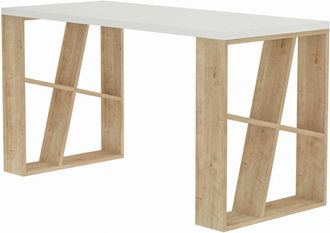 Dmora Escritorio efecto madera roble blanco 140x60 h75 cm
