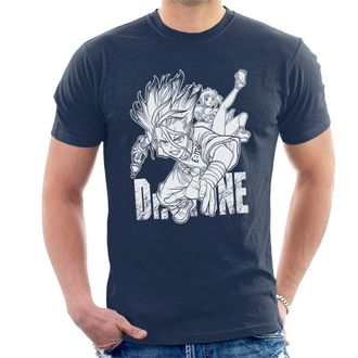 Cloud City 7 Dr Stone Senku Leaps Mens T-Shirt Navy Blue