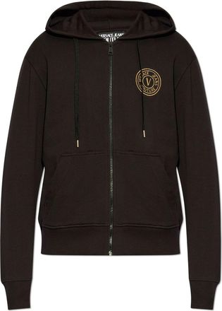 Versace Jeans Couture logo-embroidered hoodie - Black
