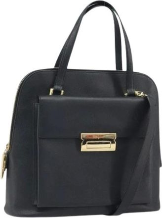 Ferragamo Pre-owned Handbags, female, Black, Size: ONE SIZE Pre-owned Leather Handbag