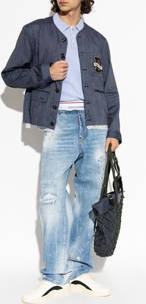 Dsquared2 Jacket With Vintage Effect, Mens, Navy Blue